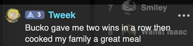 Bucko member says two wins helped them treat their family to a meal.